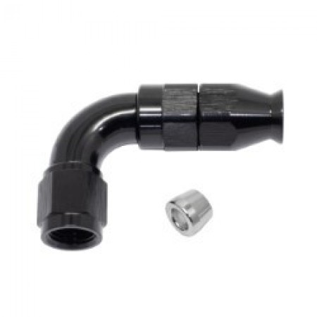 AN fitting PTFE - 90 Deg Black 
