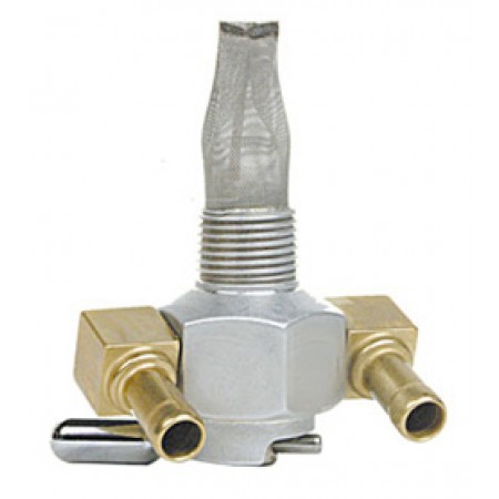 Pingel Dual Outlet On/Off Only Hex Valve-3/8" NPT- 90° 5/16" hose barb-Aluminum