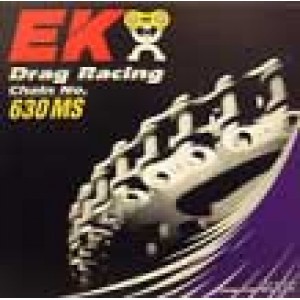 EK 630-MS Motorcycle Drag Racing Chain - Chrome - Clip Master - Specify Links - Made In USA